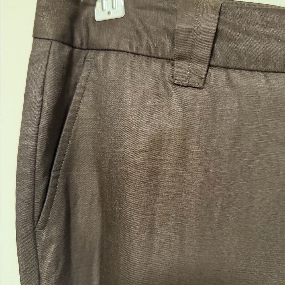 Banana Republic Espresso Linen & Silk Flare Pants - Picture 5 of 13
